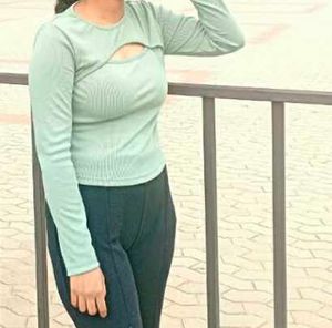 Trendy Cut-Out Long Sleeve Top