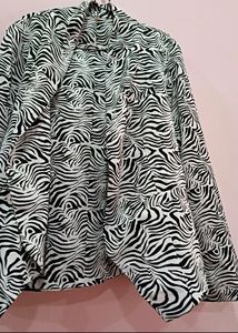 Stylish Zebra Print Blazer