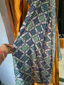 Vibrant Orange Kurta Set with mirror work Dupatta
