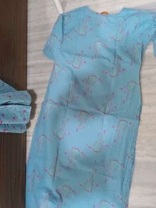 gerua Comfortable Blue Floral Print Palazzos