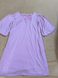 Pink Dress With Pearl Embellishments