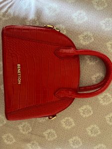 glossy red mini handbag