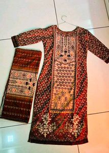 Elegant Printed Kurta with duptta