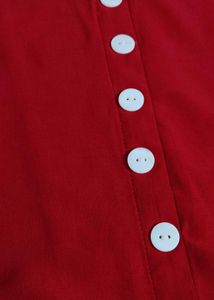 Chic Red Tie-Front Blouse