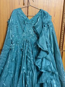teal long gown