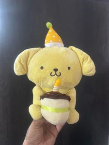 Cute Pompompurin Plush Toy with Birthday Cake