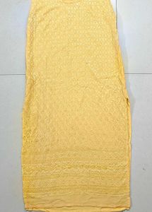 Beautiful Yellow Embroidered Kurta