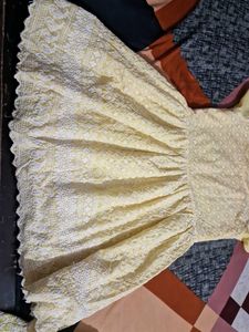 Yellow-white embroidered Peplum Garara Set