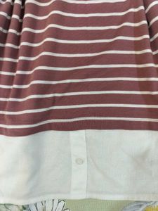 Womens Stripped collar top