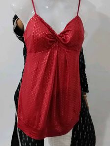 Maroon Spaghetti Top - Size S