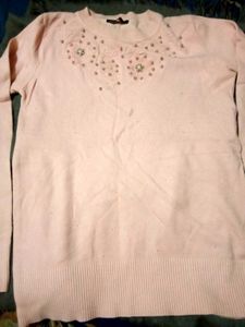 Cute Pink Embellished Sweater