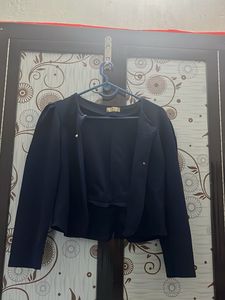 Stylish Navy Cropped Jacket