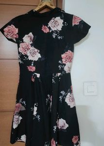 Floral Print Black Dress🌸