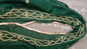 green with golden embroidery dupatta