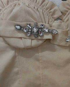 Embellished Cream Corset Top
