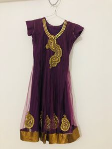 Elegant Purple Anarkali Dress
