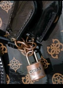 Guess Logo Print Satchel Bag