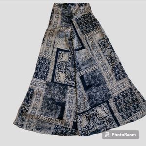 Printed flared trending blue plazzo for women