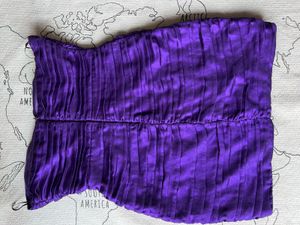 Purple Ruched Strapless Dress