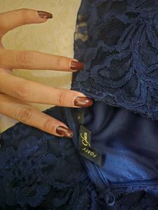 Elegant Navy Lace Dress
