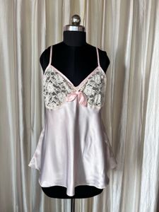 Soft blush pink satin cami
