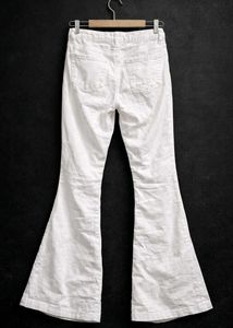 Stylish White Bell Bottom Jeans for Girls
