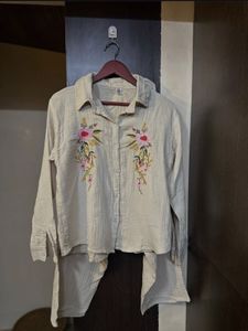 Zara inspired Embroidered Beige Co-ord set