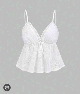 Chic White Eyelet Cami Top