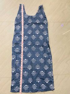 Blue &amp; White Print Sleeveless Dress