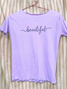 Cute Lilac "Beautiful" Graphic Tee
