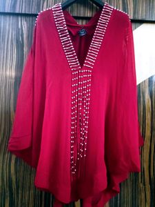 Stunning Red Beaded Cape