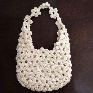 Handmade Crochet Flower Shoulder Bag