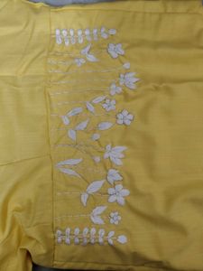 Elegant Yellow embroidered dress