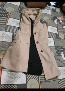 Cozy Beige Hooded Coat and dress free