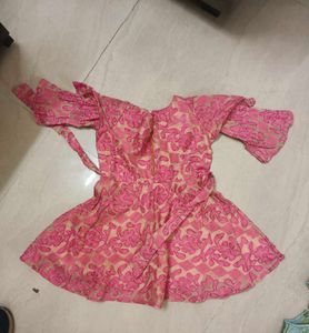 Beautiful Pink Floral Kurta Set