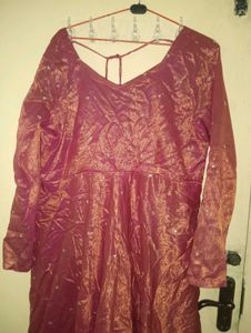 Pink long length Anarkali kurti
