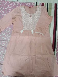 Pink Embroidered Kurta