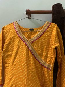 Yellow Printed anarkali