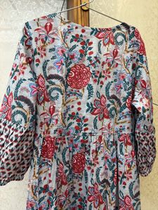 Flower Print A-line Kurti