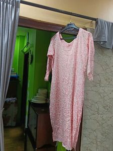 Light Pink Printed Kurta with Pant and Dupatta Set