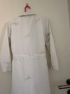 White Midi Dress with Floral Embroidery
