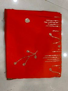 synthetic Surat embroidery saree