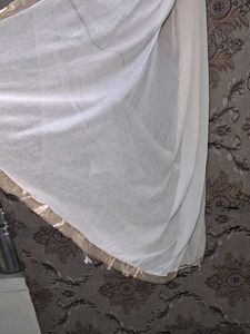 Elegant Cream Dupatta with Gold Border