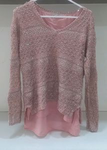 Women Soft Net Sequence Work Top