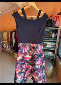 Navy Floral Fit & Flare Dress