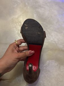 Stylish Embellished Brown Heels