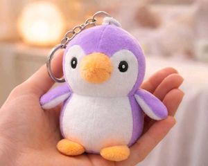 Cute Purple Penguin Plush Keychain