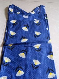 Blue Floral Print Kurta