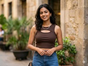 Stylish Cut-Out Ribbed Crop Top
