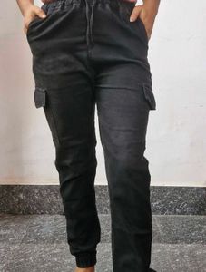 Black Cargo Joggers